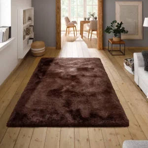 Covor Micro Exclusive maro inchis foarte gros si pufos, 160x230 cm