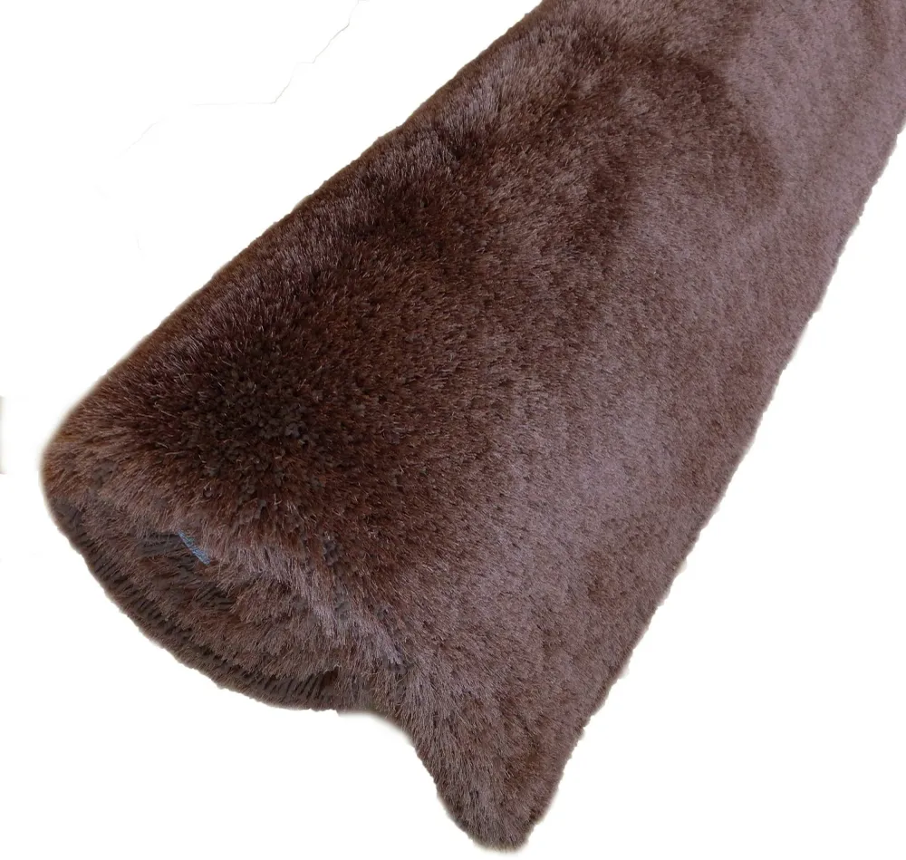 Covor Micro Exclusive maro inchis foarte gros si pufos, 160x230 cm