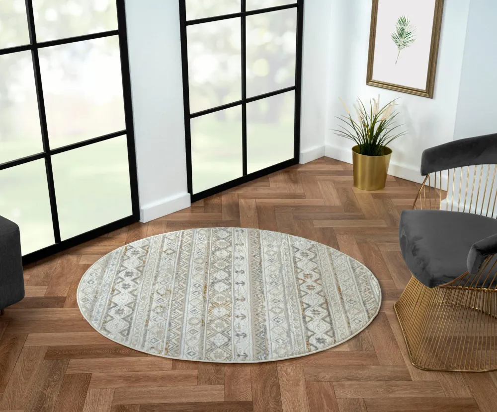 Covor My Nomady cu aspect scandinav, fire scurte crem 120 cm