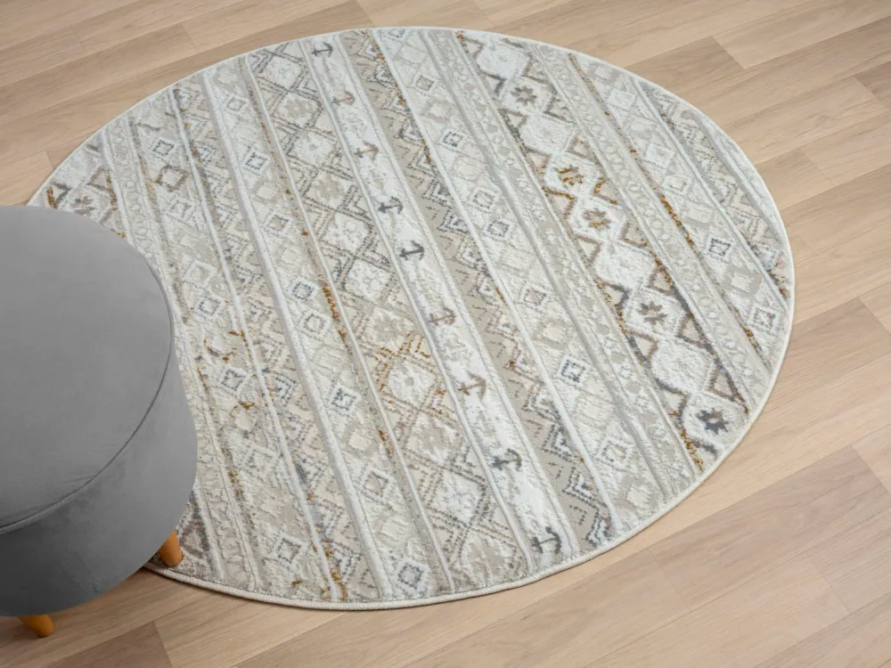 Covor My Nomady cu aspect scandinav, fire scurte crem 120 cm
