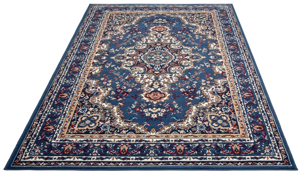 Covor Oriental cu chenar decorativ albastru, 240x330 cm