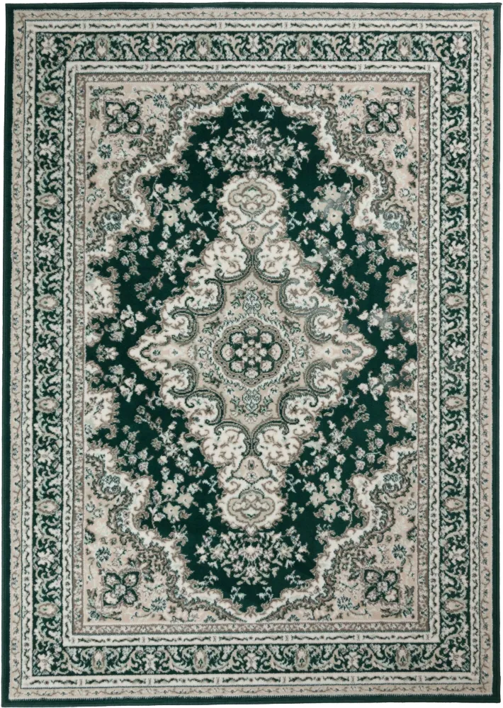 Covor Oriental DELAVITA verde inchis cu model traditional 160x230 cm