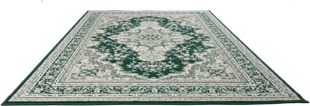 Covor Oriental DELAVITA verde inchis cu model traditional 160x230 cm