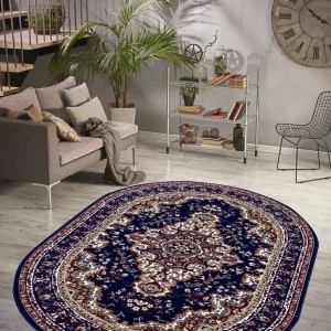 Covor oval »Oriental« albastru, potrivit pentru incalzirea pardoseala 160x230 cm