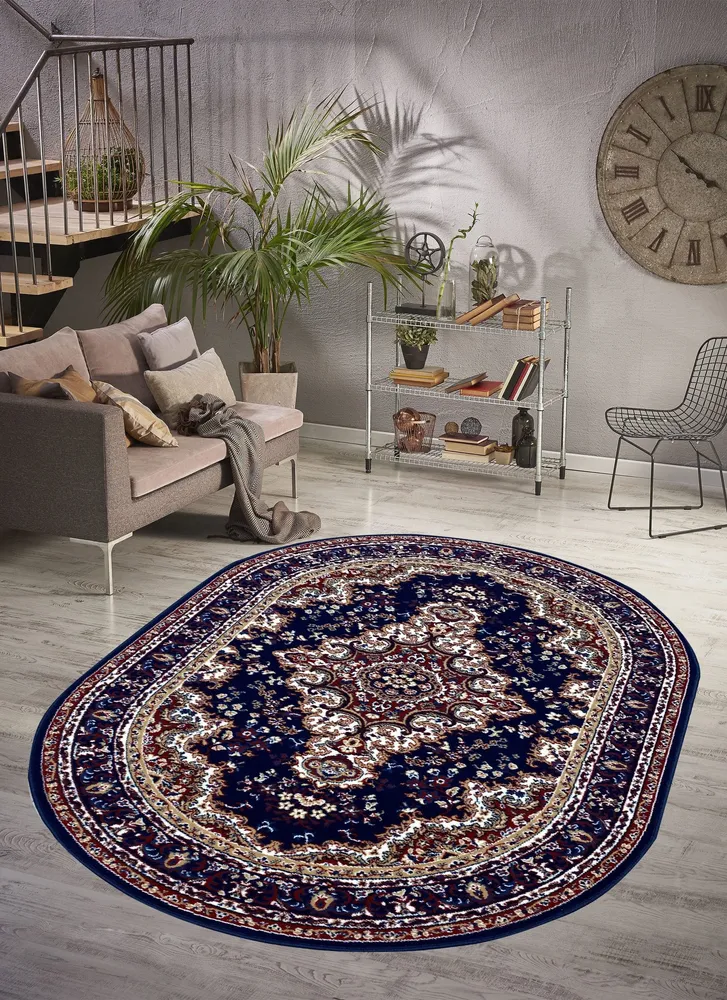 Covor oval »Oriental« albastru, potrivit pentru incalzirea pardoseala 160x230 cm