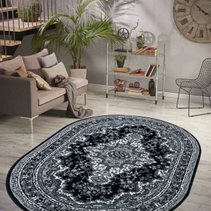 Covor oval »Oriental« gri, potrivit pentru incalzirea pardoseala 160x230 cm