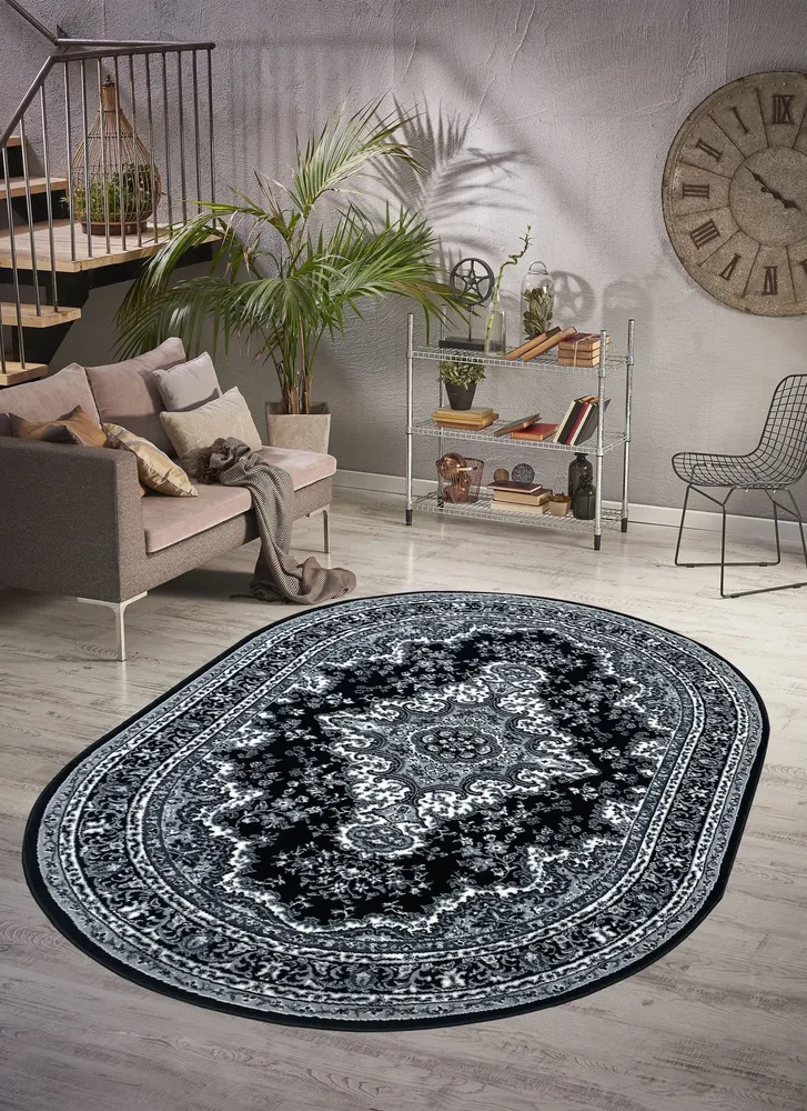Covor oval »Oriental« gri, potrivit pentru incalzirea pardoseala 160x230 cm