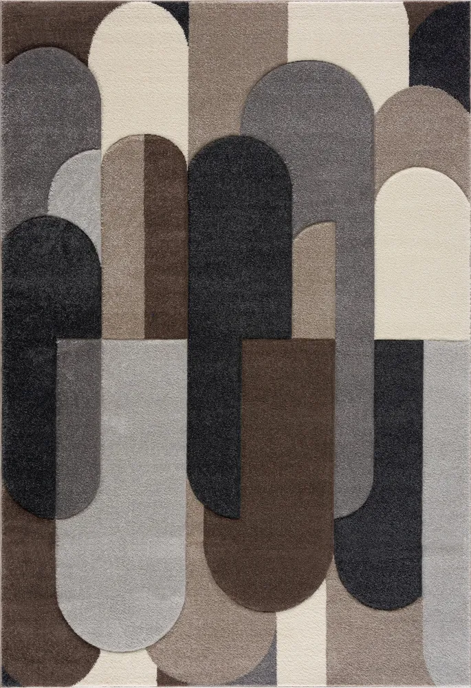 Covor »Pautz« cu model modern 3D, nuante de maro si gri, 80x150 cm