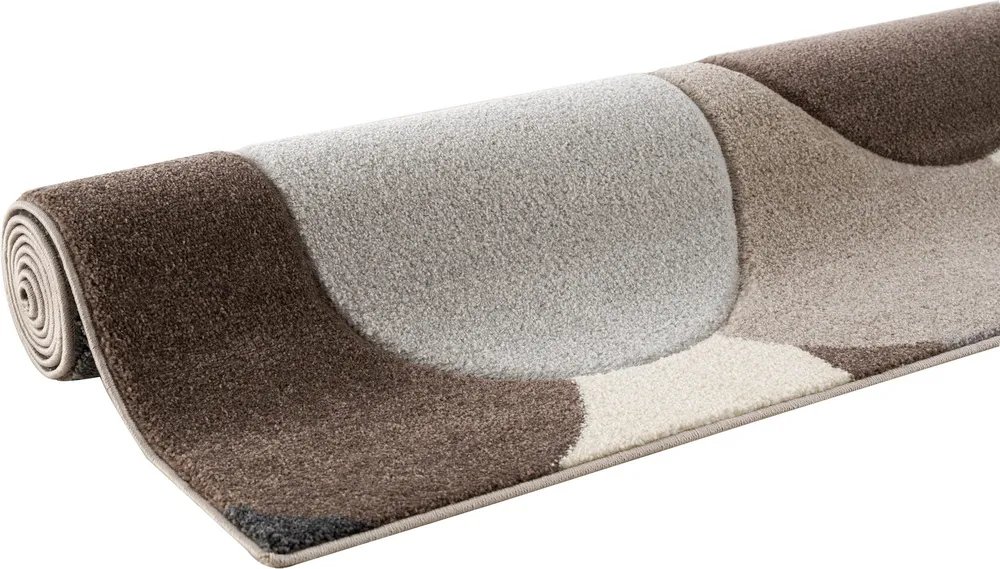 Covor »Pautz« cu model modern 3D, nuante de maro si gri, 80x150 cm