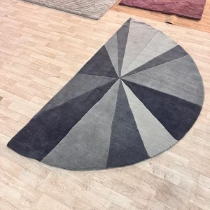 Covor »Rainbow« din lână pură gri 120x180 cm semicerc