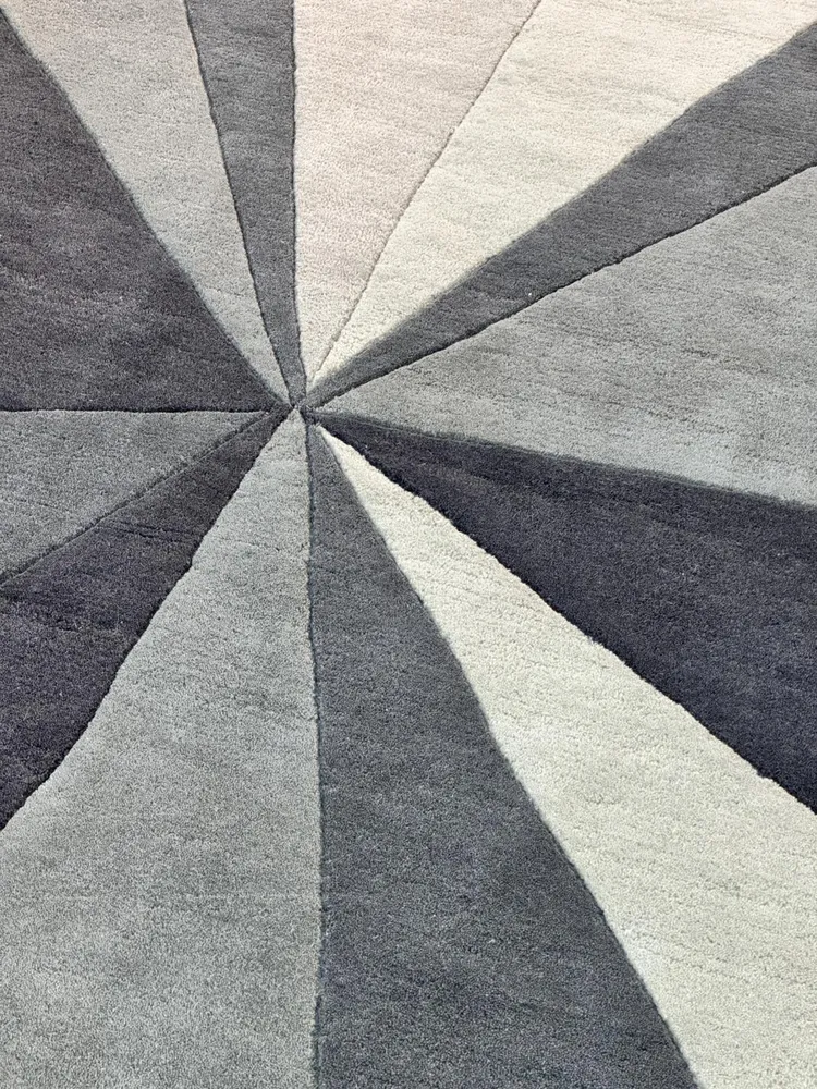 Covor »Rainbow« din lână pură gri 120x180 cm semicerc