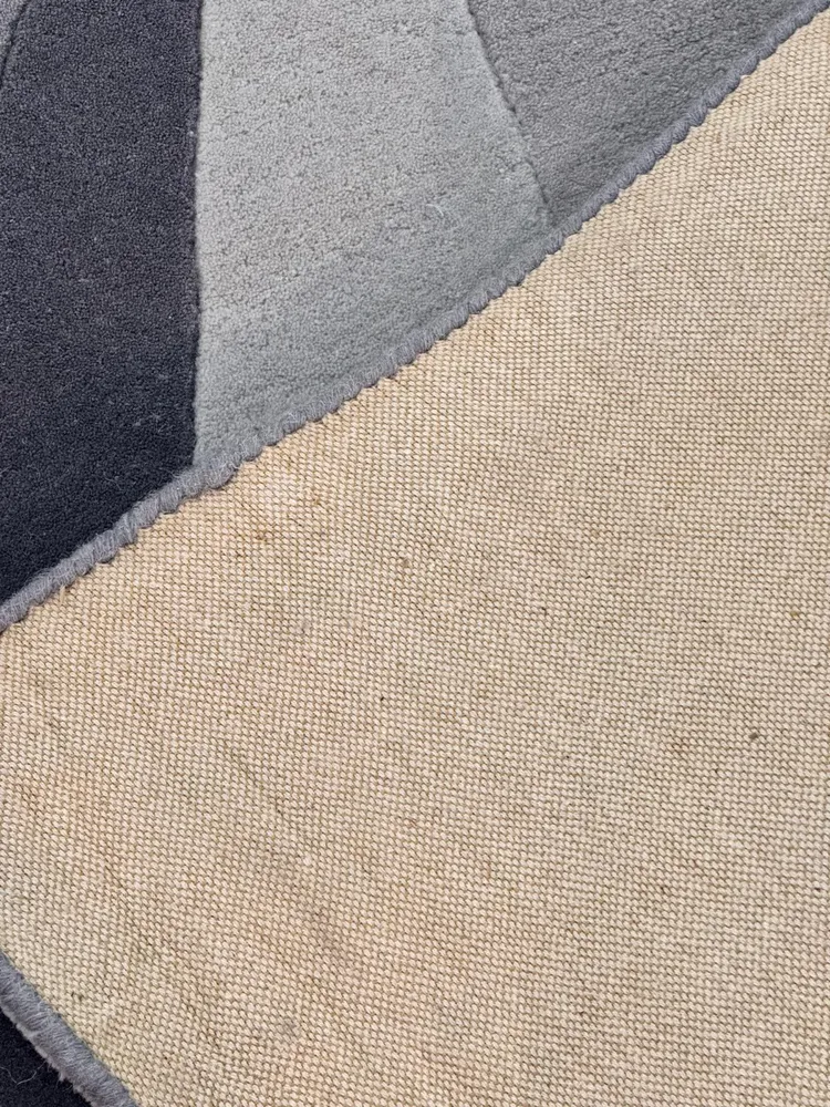 Covor »Rainbow« din lână pură gri 120x180 cm semicerc