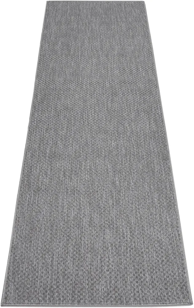 Covor Rhodos gri pentru interior și exterior, aspect de sisal 90x250 cm