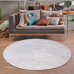 Covor rotund »Ariano« cu model vintage 3D, modern, gri 140 cm