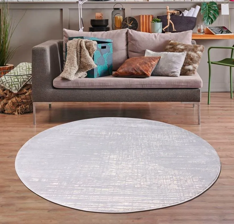 Covor rotund »Ariano« cu model vintage 3D, modern, gri 140 cm
