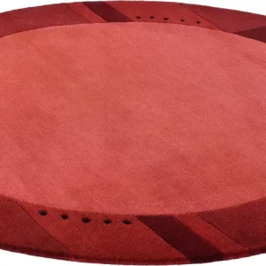 Covor rotund din lână »Royal Ganges« cu design modern, rosu 200 cm