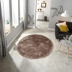 Covor rotund cu fire înalte Glossy 411, deosebit de moale, 120 cm