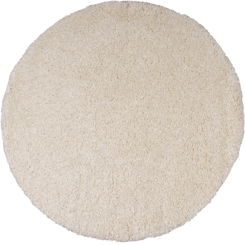 Covor rotund foarte pufos Shaggy 30 crem, 140 cm