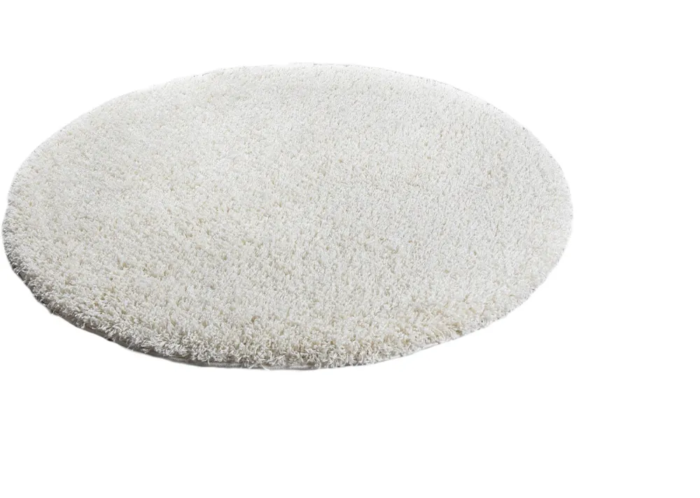 Covor rotund foarte pufos Shaggy 30 crem, 140 cm