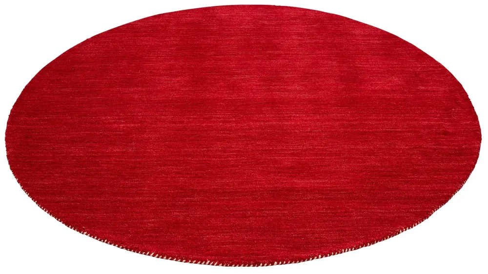Covor rotund »Gabbeh uni« din lână pură roșu, 140 cm
