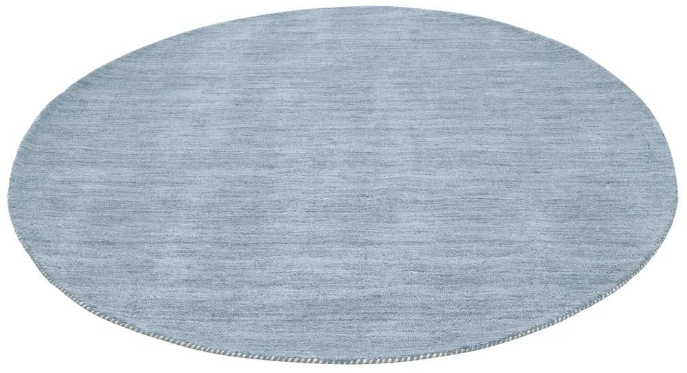 Covor rotund »Gabbeh uni« din lână pură albastru 200 cm