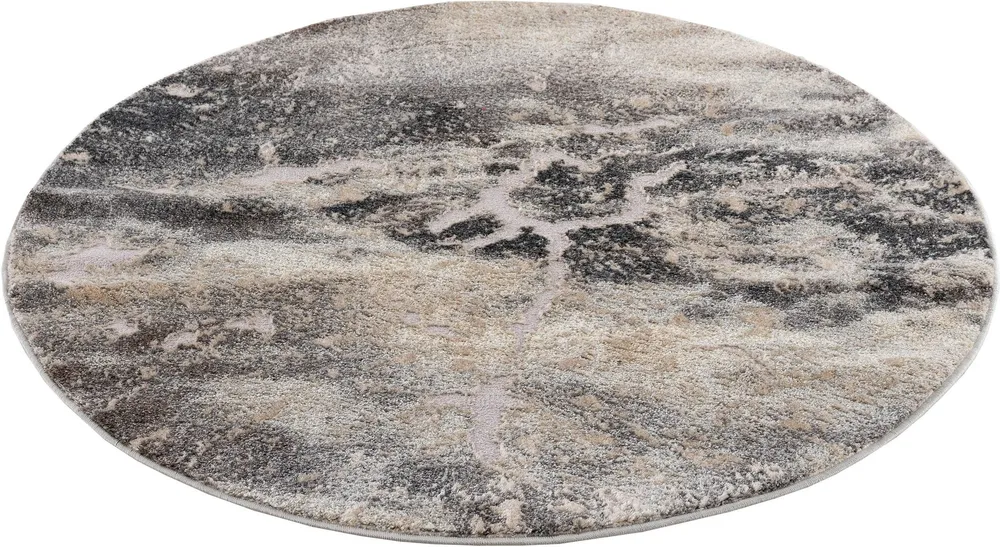Covor rotund »Marble« gri cu suprafata 3D, izolator fonic, 190 cm