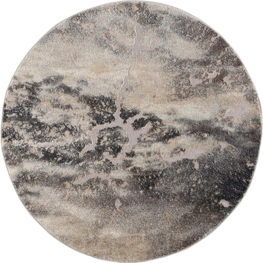 Covor rotund »Marble« gri cu suprafata 3D, izolator fonic, 190 cm