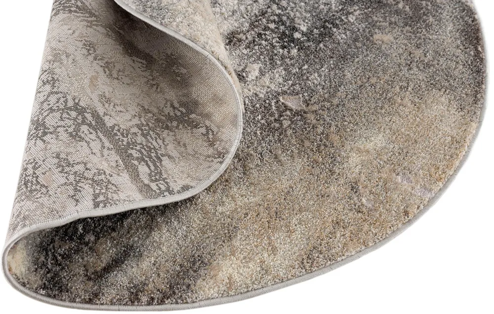 Covor rotund »Marble« gri cu suprafata 3D, izolator fonic, 190 cm