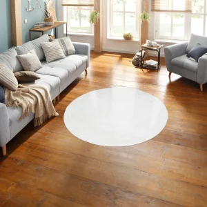 Covor rotund Micro Soft Ideal extra-pufos alb, 140 cm