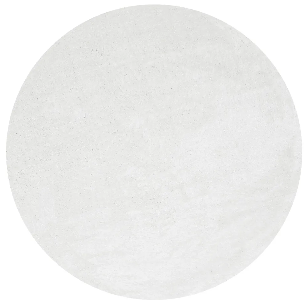 Covor rotund Micro Soft Ideal extra-pufos alb, 140 cm