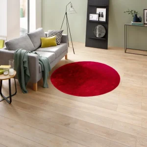 Covor rotund Micro Soft Ideal extra-pufos roșu, 140 cm