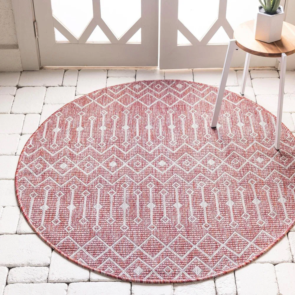 Covor rotund »Outdoor Crosses« pentru interior si exterior, 122 cm