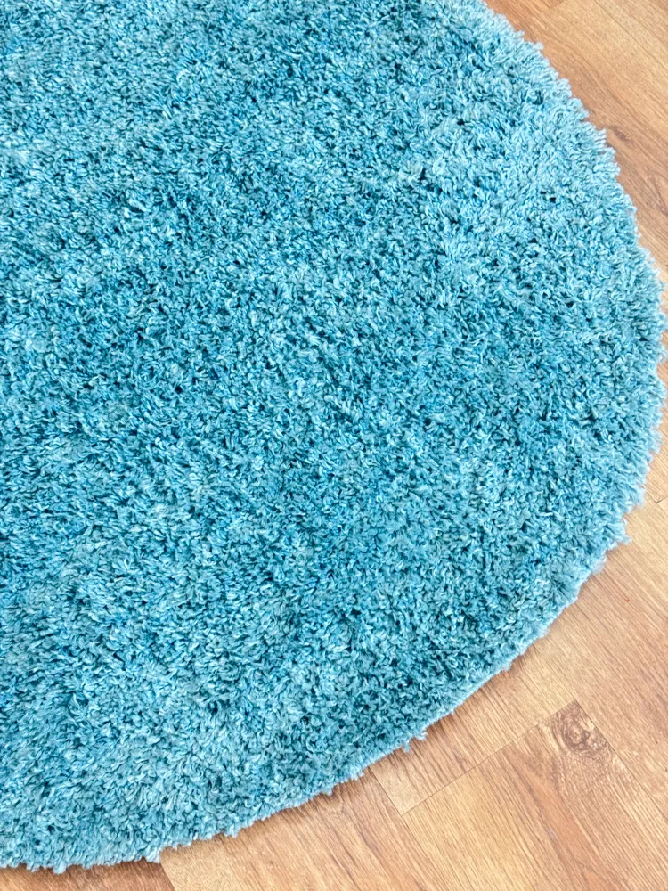 Covor rotund »My Shaggy« foarte pufos albastru 120 cm diametru