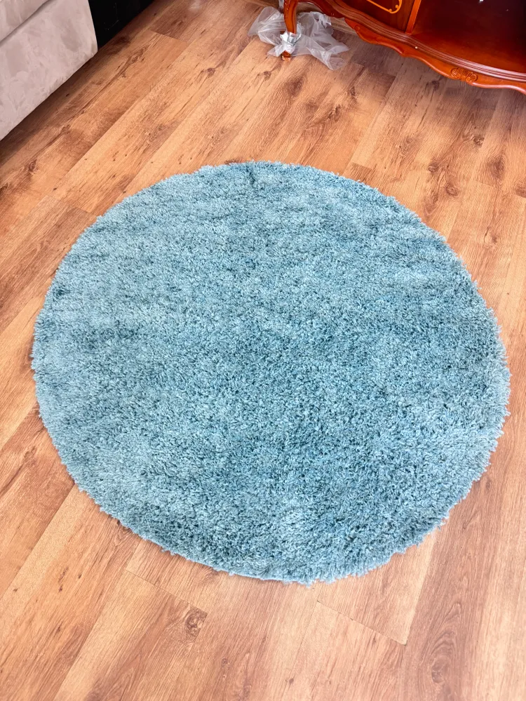 Covor rotund »My Shaggy« foarte pufos albastru 120 cm diametru