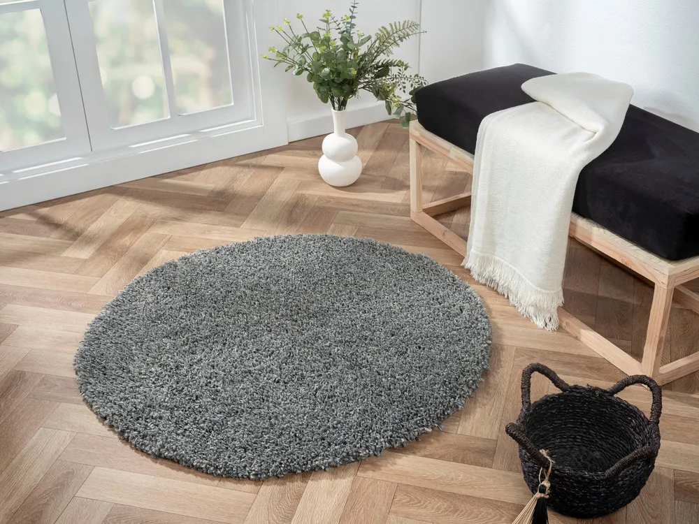 Covor rotund »My Shaggy« foarte pufos, gri, 100 cm diametru
