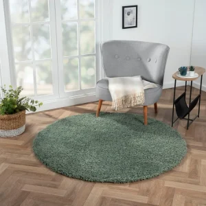 Covor rotund »My Shaggy« foarte pufos, verde, 150 cm diametru