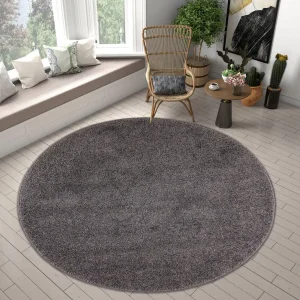 Covor rotund »Shaggy 30« gri cu textura pufoasa 190 cm