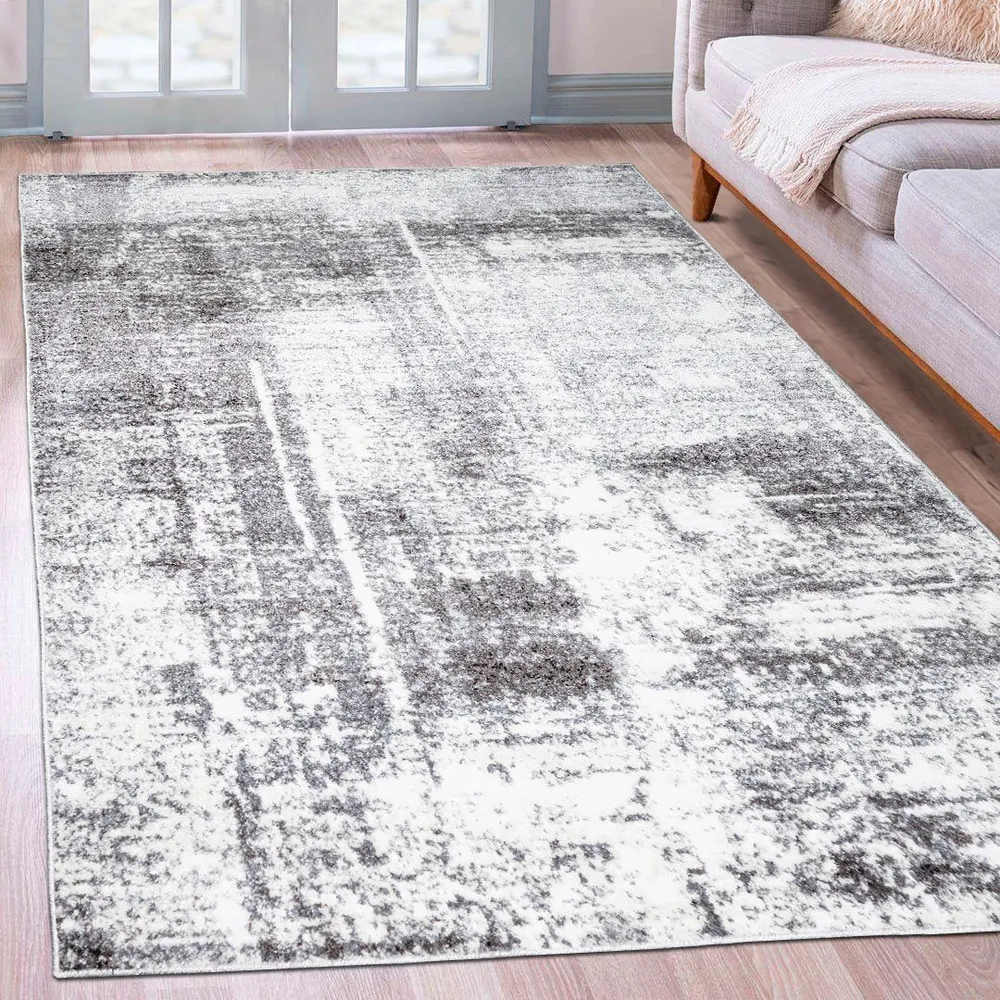 Covor Salsa cu aspect vintage gri, model modern 60x90 cm
