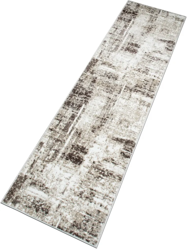 Covor Salsa cu aspect vintage maro, model modern 67x230 cm