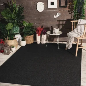 Covor Saylor cu tesatura plata pentru interior si exterior negru 120x170 cm
