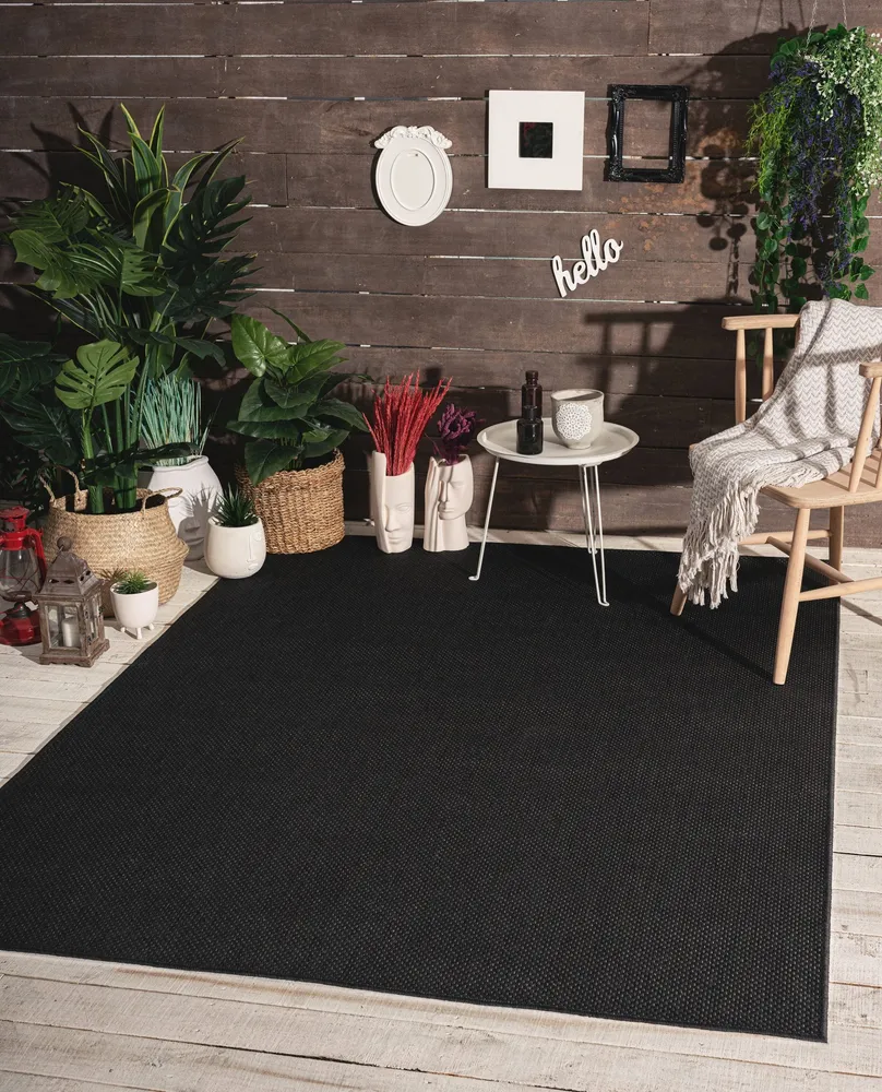 Covor Saylor cu tesatura plata pentru interior si exterior negru 120x170 cm