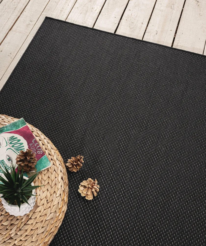 Covor Saylor cu tesatura plata pentru interior si exterior negru 120x170 cm