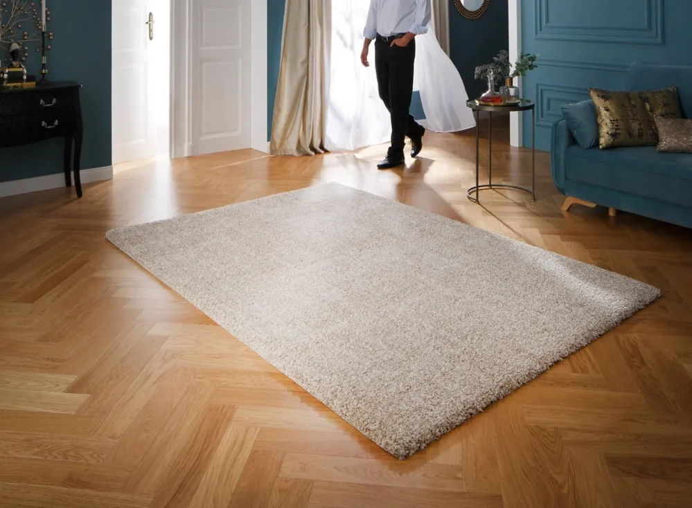 Covor Shaggy ROMA foarte moale si pufos crem 200x200 cm