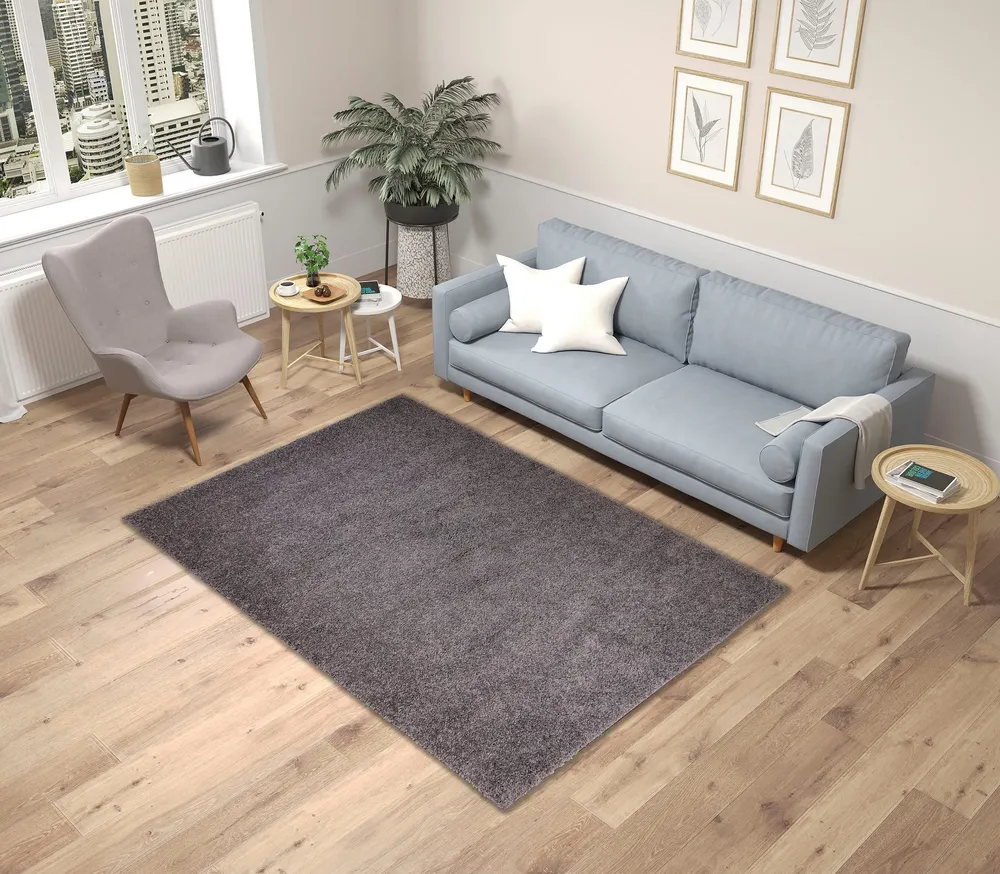 Covor »Shaggy Soft« cu fir lung pufos, culoare gri piatra 200x200 cm