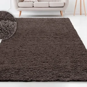 Covor shaggy Viva gri inchis, potrivit pentru incalzire prin pardoseala 120x180 cm