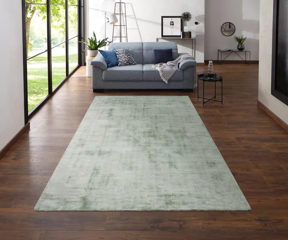 Covor »Shirley« din viscoza cu aspect matasos, turcoaz 200x200cm