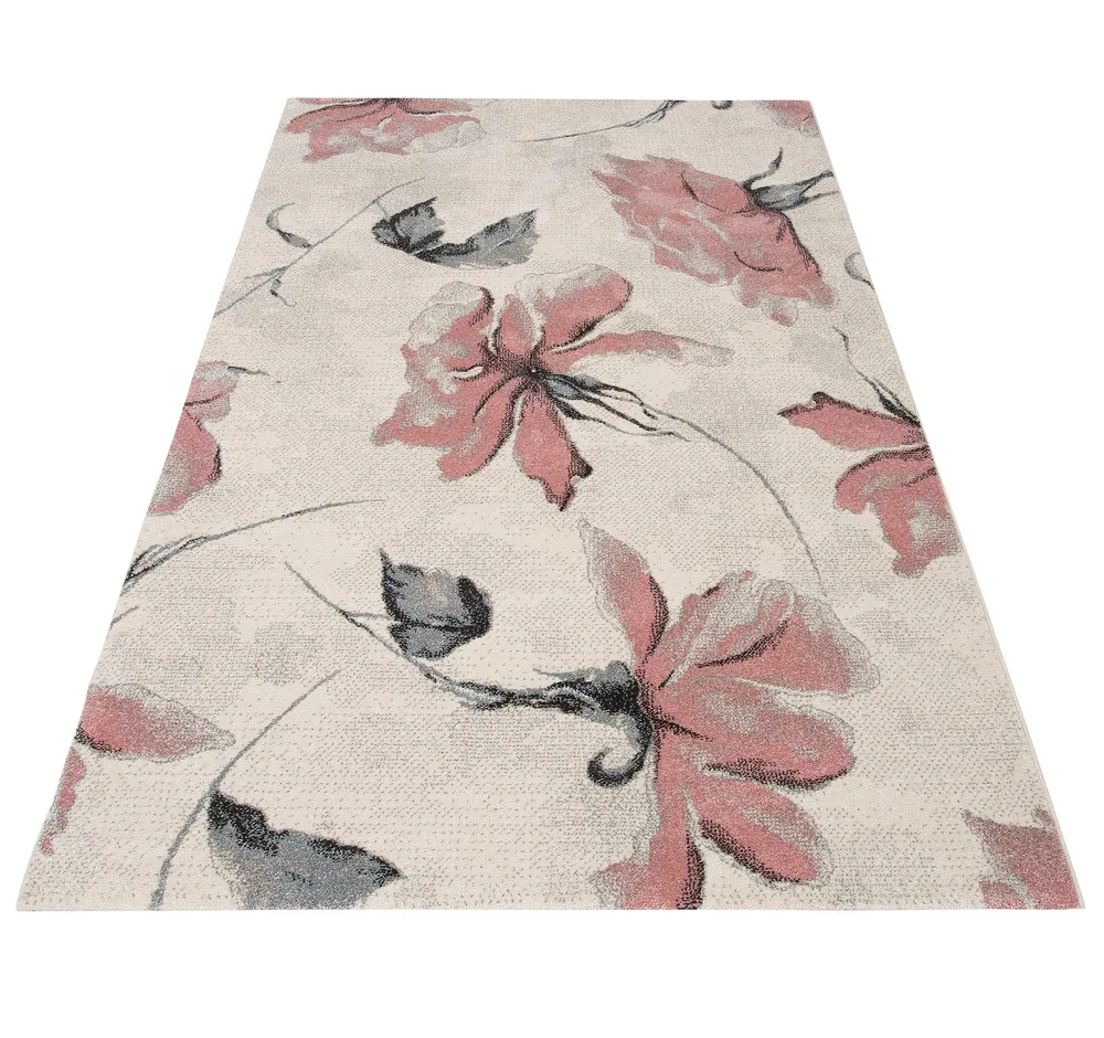 Covor Sofia cu model floral elegant roz, 60x90 cm