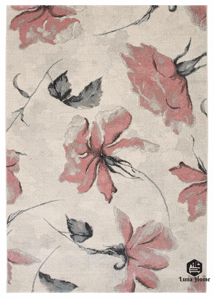 Covor Sofia cu model floral elegant roz, 60x90 cm
