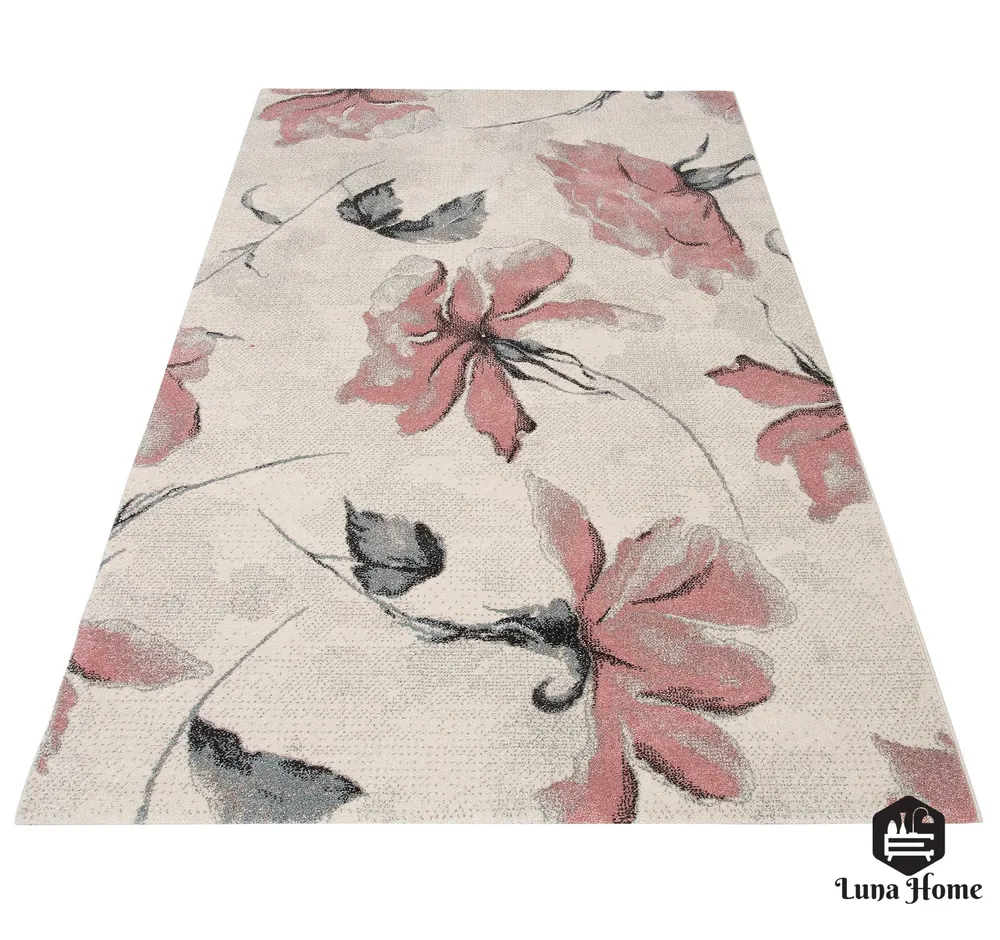 Covor Sofia cu model floral elegant roz, 60x90 cm
