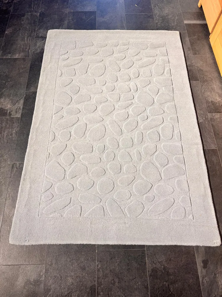 Covor »Stone Super« din lână pură albastru-gri 120x180 cm